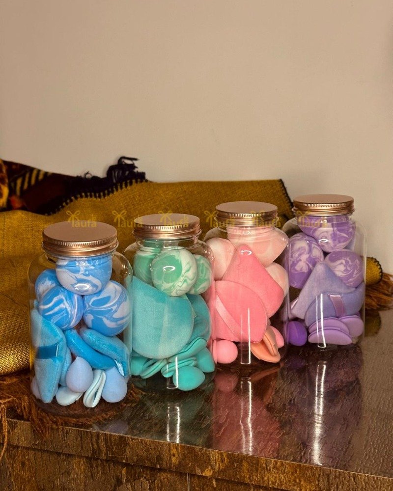 Makeup Sponge Jar Set (15pc)