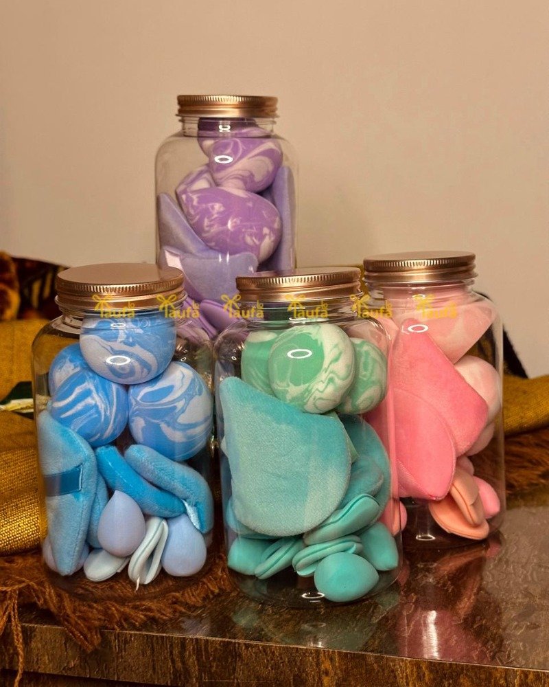 Makeup Sponge Jar Set (15pc)
